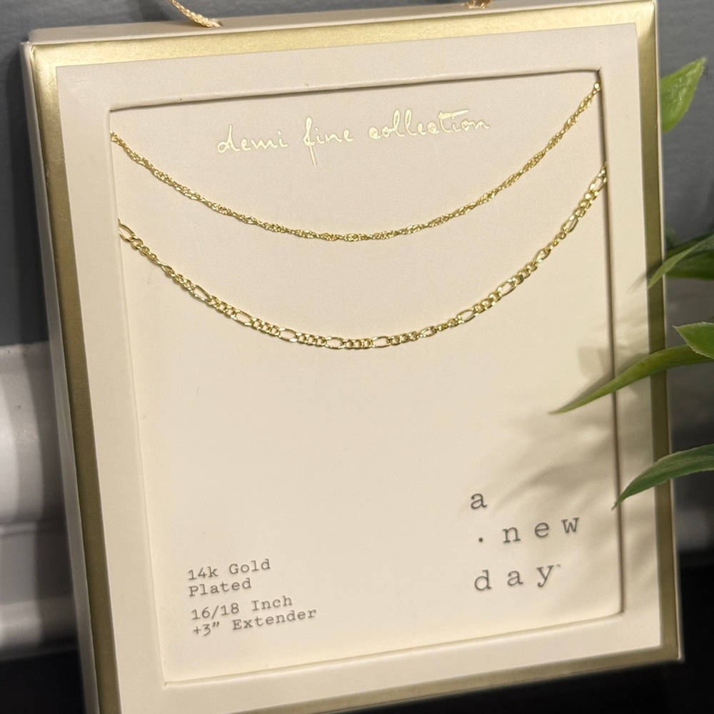 A New Day Elegant Gold Necklace Duo
